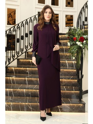 Esilanur Efsane Tesettür Elbise Mürdüm