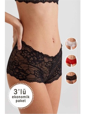 Pierre Cardin 2132 Lace Short 3'lü Eko Paket