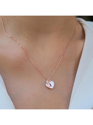 Pier Gümüş Kalp Anahtar Gümüş Kolye