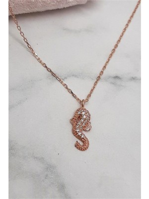 Pier Gümüş Zirkon Taşlı Gümüş Deniz Atı Kolye