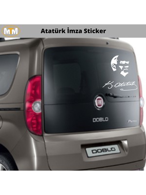 Hellove Atatürk Imza Oto Sticker 15 cm