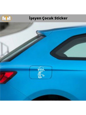Hellove Işeyen Çocuk oto Sticker 15 cm