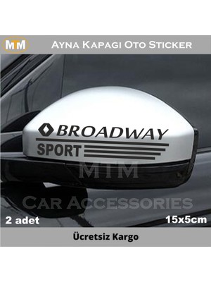 Hellove Renault Broadway Ayna Kapağı Oto Sticker (2 Adet)