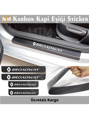 Hellove Renault Broadway Karbon Kapı Eşiği Sticker (4 Adet)