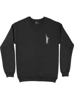 Cix Liberty Özgürlük Anıtı Cep Tasarım Baskılı Sweatshirt