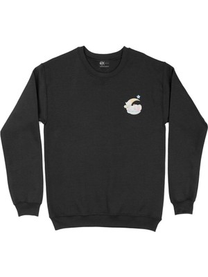 Cix Uyuyan Fil Cep Tasarım Baskılı Sweatshirt