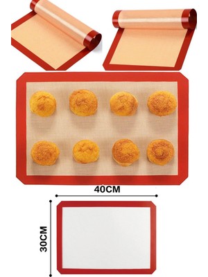 Biterse Silikon Fırın Matı Kurabiye ve Kek Pişirme Matı 30X40 cm
