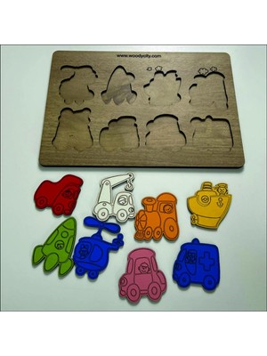 Woody City Ahşap Puzzle Araçlar