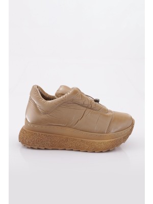 DGN 601 Kadin Kalin Taban Lastik Bağcikli Sneakers Ayakkabi