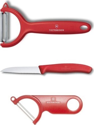 Victorinox Kırmızı Soyacak ve Bıçak Set
