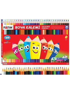 Fatih 36 Lı Kuru Boya Karton Kutulu 1 Adet 36 Renk Boya Kalemi Karton Kutuda Kuruboya Kalemi