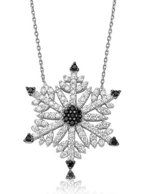 925 Gümüş Gümüş Kar Tanesi Kadın Kolye