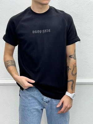 Deep Point Erkek Normal Kesim Bisiklet Dron Size Yazılı Tişört-Siyah