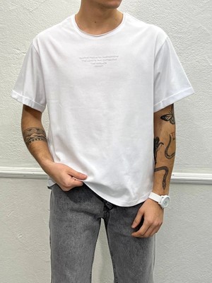 Glb Catch Erkek Owersıze Bisiklet Yaka Always Baskılı Tişört