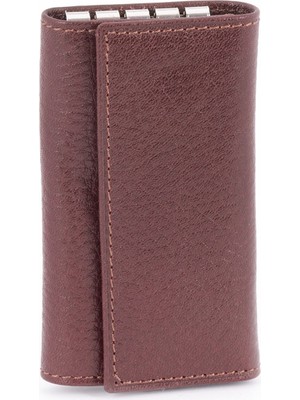 Shop GG 612 Model Hakiki Deri 4'lü Çevirme Anahtarlık Bordo