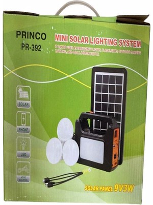 Princo Fener Prınco PR-392 Solar Panelli Şarjlı LED Fener