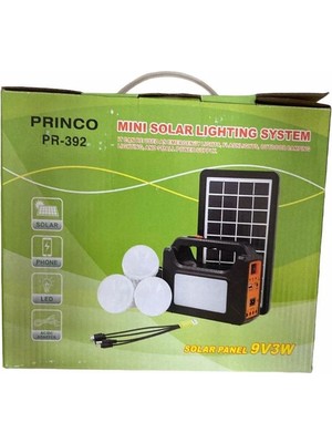 Princo Fener Prınco PR-392 Solar Panelli Şarjlı LED Fener