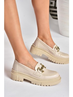 Fox Shoes P6520343009 Bej Kalın Tabanlı Kadın Günlük Ayakkabı