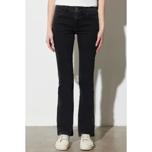 Bootcut Fit Normal Bel Bol Paça Esnek Jean Kot Pantolon