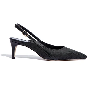 Arkası Açık Monogram Topuklu Ayakkabı