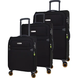 Pierre Cardin Ultra Light Hafif Lüx Kumaş 3'lü Valiz Seti Siyah PC6000