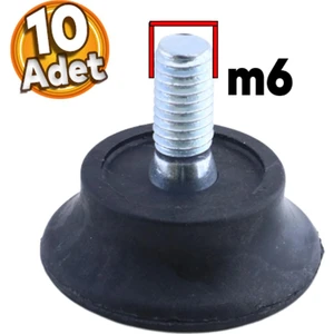 Bingo Rotil Ayakları M6 Civatalı 6 Mm Siyah Profil Ayağı 2.5 Cm (10 Adet)