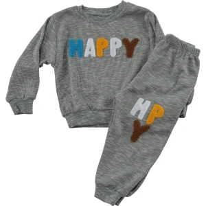 MG Mini Giyim 2-5 Yaş Happy Işlemeli Takım