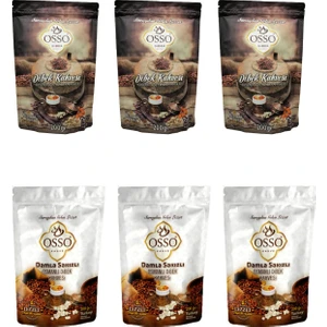 Dibek Kahvesi 200 gr x 3 Adet + Damla Sakızlı Kahvesi 200 gr x 3 Adet