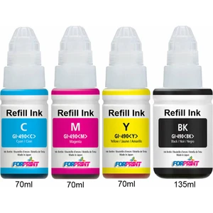 Canon Uyumlu Bitmeyen Kartuş Mürekkebi Forprint Premium Refill Ink 4 Renk