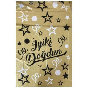 Iyi Ki Doğdun Yazılı Gold Masa Örtüsü
