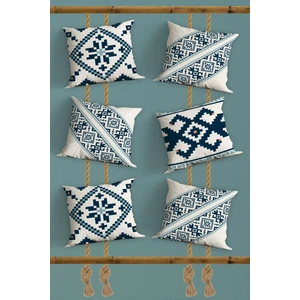 Belle Benoit 6'lı Çift Tarafı Dijital Baskılı Hediyelik, Dekoratif, Koltuk Yastık Kılıfı, Kırlent Kılıfı Seti