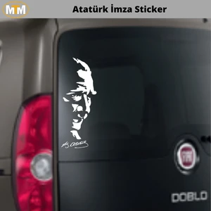 Atatürk Imza Oto Sticker 15 cm Kemal Atatürk Imza