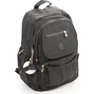 571 Krinkıl / Klinkır Su Geçirmez Hafif Çok Gözlü Spor, Seyahat, Okul, Laptop Sırt Çantası Siyah 9-2E