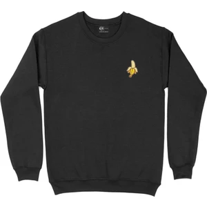 Muz Minimal Cep Tasarım Baskılı Sweatshirt