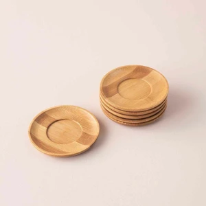 Bambu Natürel 6 Adet Yuvarlak Çay Tabağı 10,5 cm