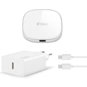2KS25B Aircharger M Kit Magsafe Uyumlu Kablosuz Hizli Sarj Aleti+Pd 20W Seyahat Hizli Sarj Aleti Beyaz