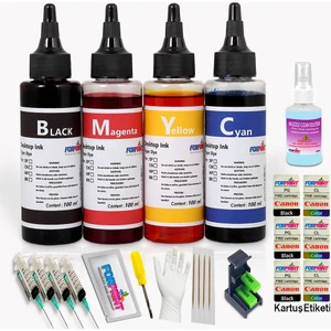 Canon E304/E404/E414 Uyumlu Forprint Kartuş Dolum Seti 4X100ML