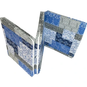 Vip Home Concept Katlanır Yer Yatağı ve Tek Kişilik Sünger Katlanır Minder Yatak 70X180 cm 6 Cm-Mavi Etnik