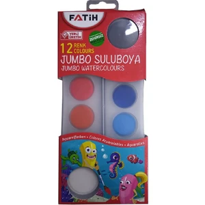 12 Li Jumbo Sulu Boya 1 Adet Jumbo Suluboya 12 Renk Fırçalı Sulu Boya Seti