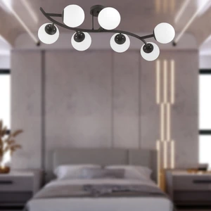 Izem 7'li Siyah Modern Plafonyer Genç Odası Mutfak Yatak Odası Avize