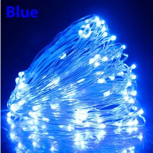 3 Metre Mavi Peri LED Tel LED 2 Pilli