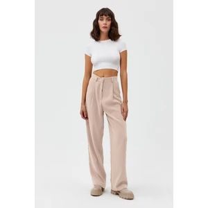 Açelya Okcu Yüksek Bel Wed Leg Palazzo Dokuma Pantolon