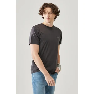 Lee Lightweight Logo Erkek Siyah Bisiklet Yaka Tişört