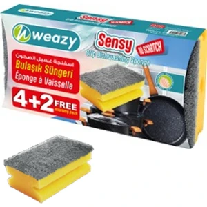 Sensy 6'lı Çizmez Oluklu Bulaşık Süngeri