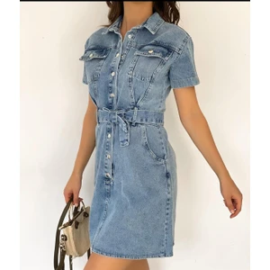 Kadın Yeni Model Kot Elbise 611566422