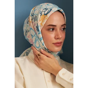 Pastel Mavi Pamuk Viskon Eşarp Modeli