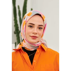 Daphne Desenli Turuncu Pamuk Viskon Eşarp