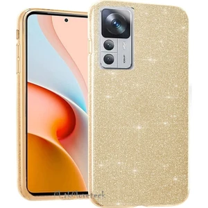 M.TK Moveteck Xiaomi Mi 12T ve Mi 12T Pro Uyumlu Kılıf Kamera Çıkıntılı Korumalı Parlak Parıltılı Simli Darbe Koruyucu Kapak