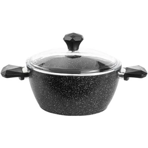 Siyah Gemme Granıtte Granit Derin Tencere 18CM