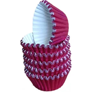 Eminönü Toptancı Metalik Folyo Cupcake Kalıbı Muffin Pet Kapsül No:1 (150 Adet)  Fuşya